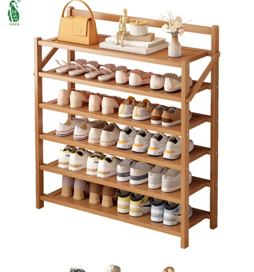 2fe3b444-f053-4f8e-8ab5-ad1ae9c255b6 6-tier foldable bamboo shoe rack - Image 4