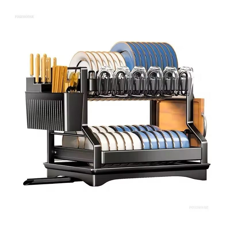 2tier1 Classy 2-Tier Carbon Steel Dish Rack - Image 3