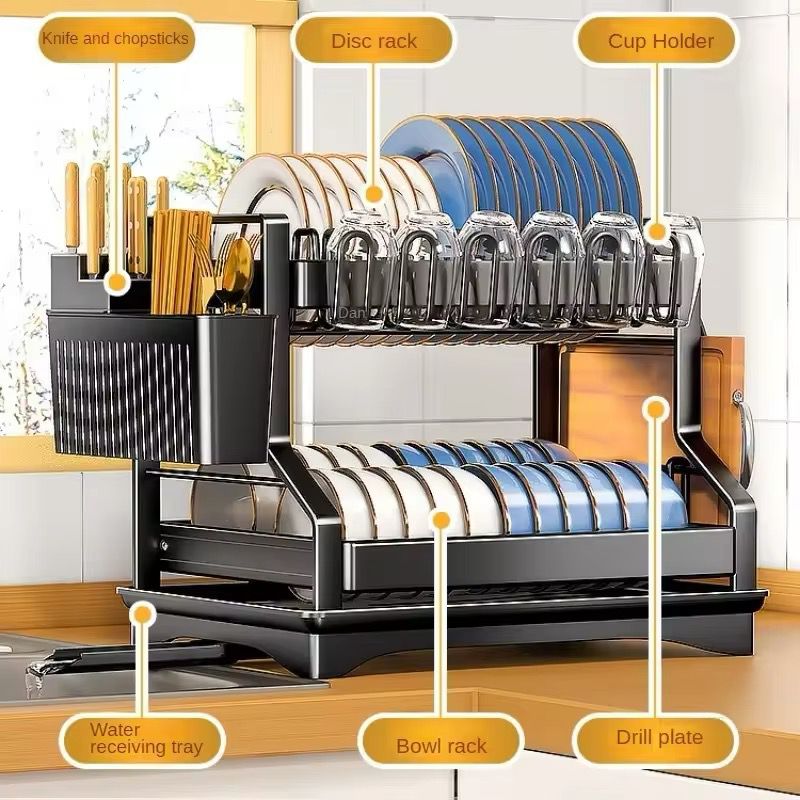 2tier2 Classy 2-Tier Carbon Steel Dish Rack - Image 4