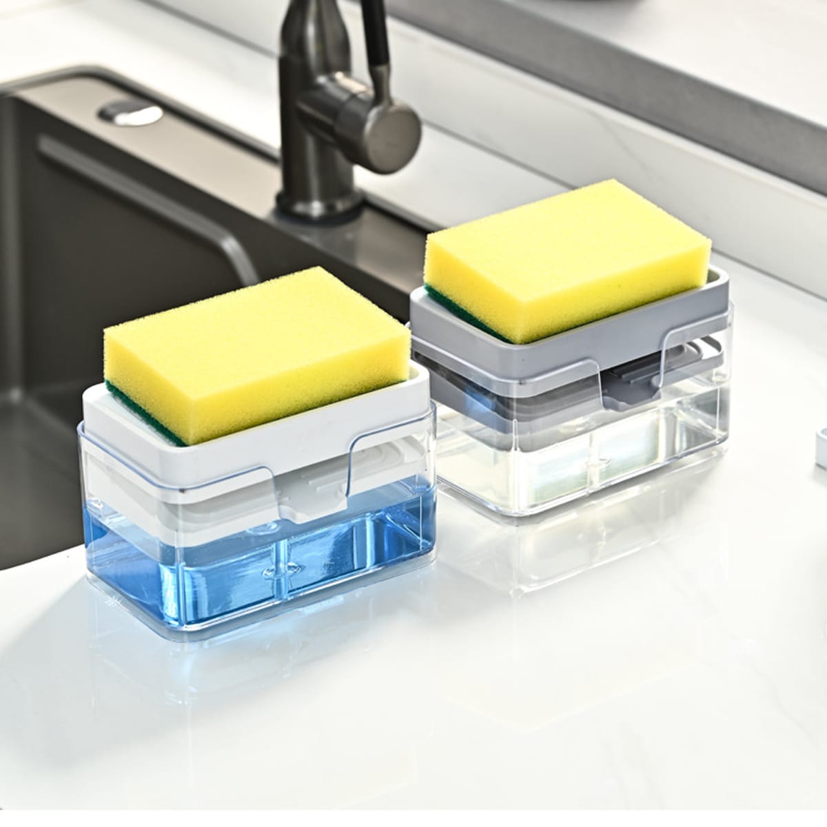 725635f7-76b3-4e43-b3b0-b56800590cb3 2‑in‑1 Soap Dispenser and Sponge Holder - Image 1