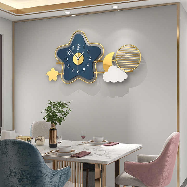 H4c37e2b0827a4fc6a16fe80a1a2cc80 Creative Star Wall Clock - Image 1
