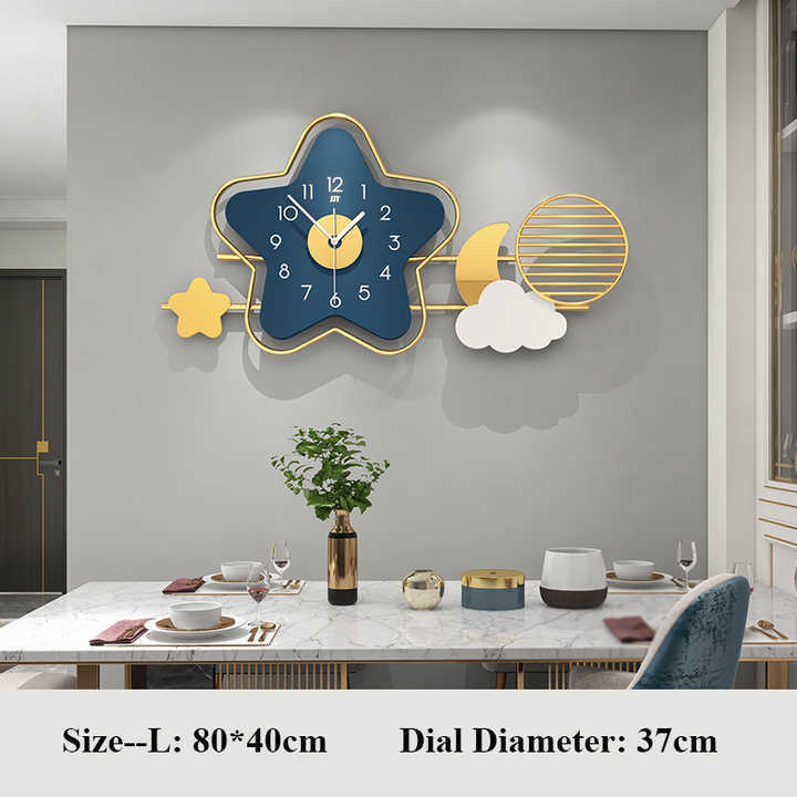 He0aeff0e803944ac995100ff999c00b Creative Star Wall Clock - Image 5