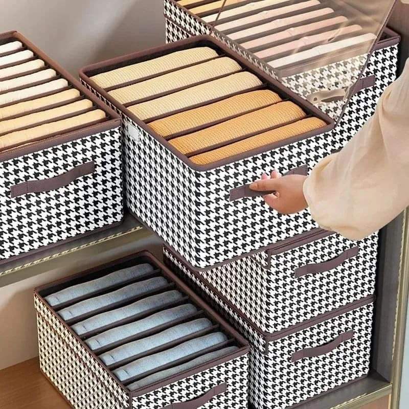 Non-woven 7 Grid Wardrobe 2 7-Grid Non-Woven Wardrobe Clothes Organizer - Image 3