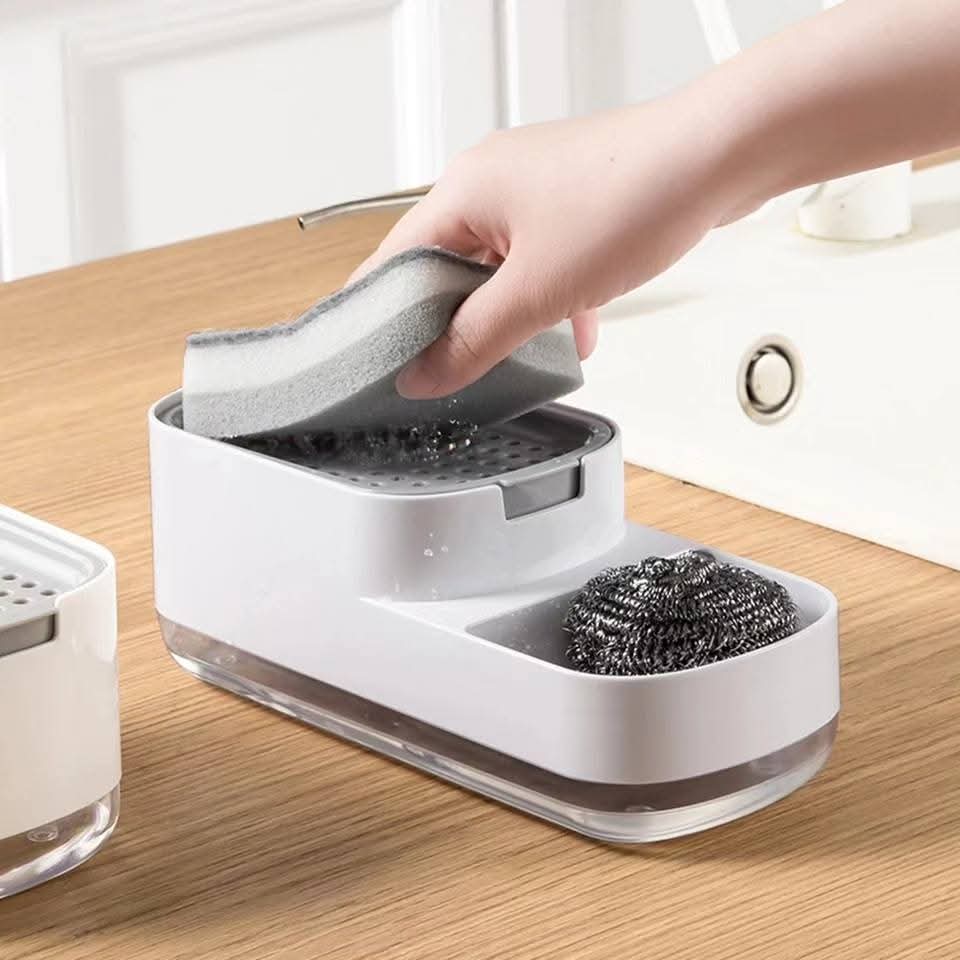 a209a071-58ea-4fcf-85e0-1fdea97b963b 2-in-1 Kitchen Soap Pump with Sponge - Image 1