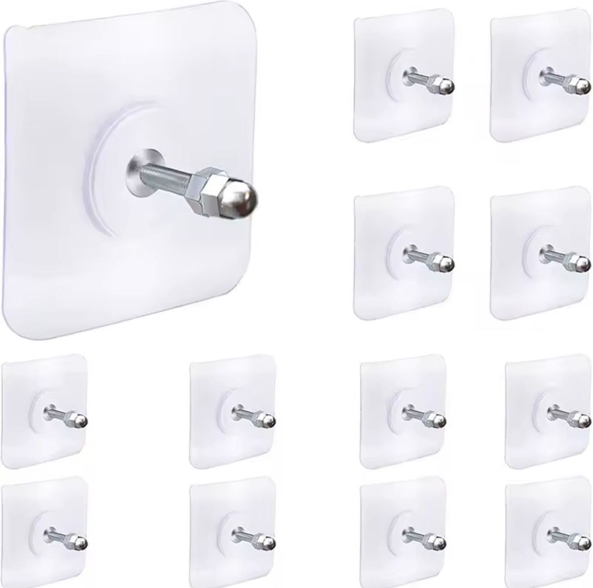 adhesive with hooks Self-Adhesive Wall Hooks – 10pcs Set - Image 2