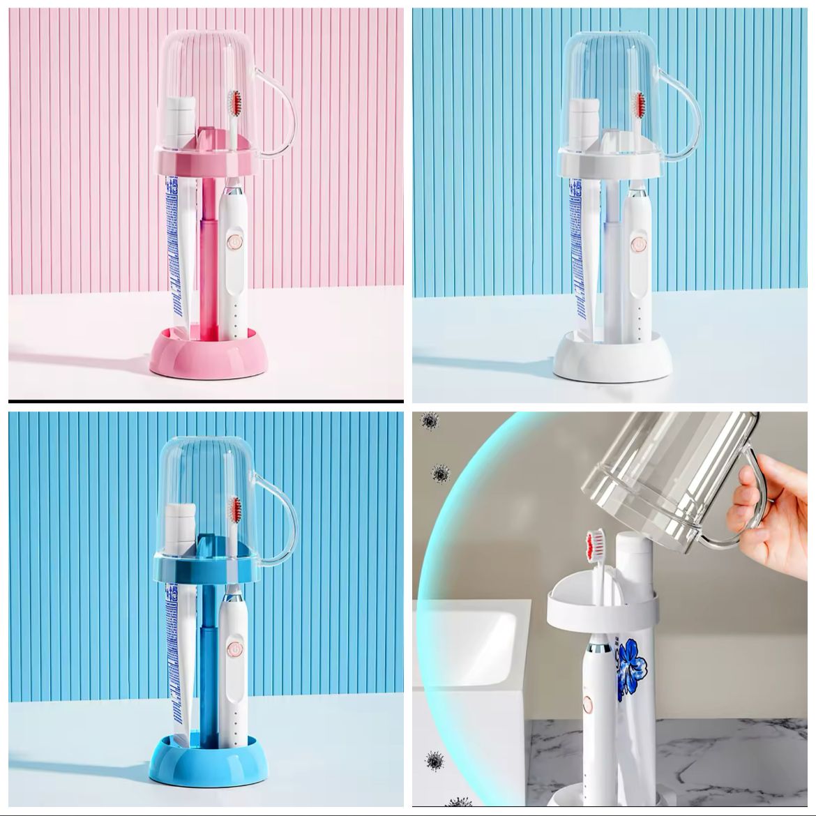 adjustible1 Adjustable Toothbrush Holder with Gargle Cup - Image 3