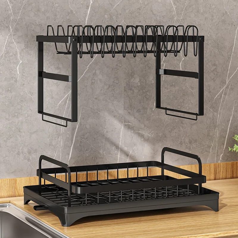 dishrack3 🍽️ 2-Tier Kitchen Dish Rack with Drain Tray - Image 5