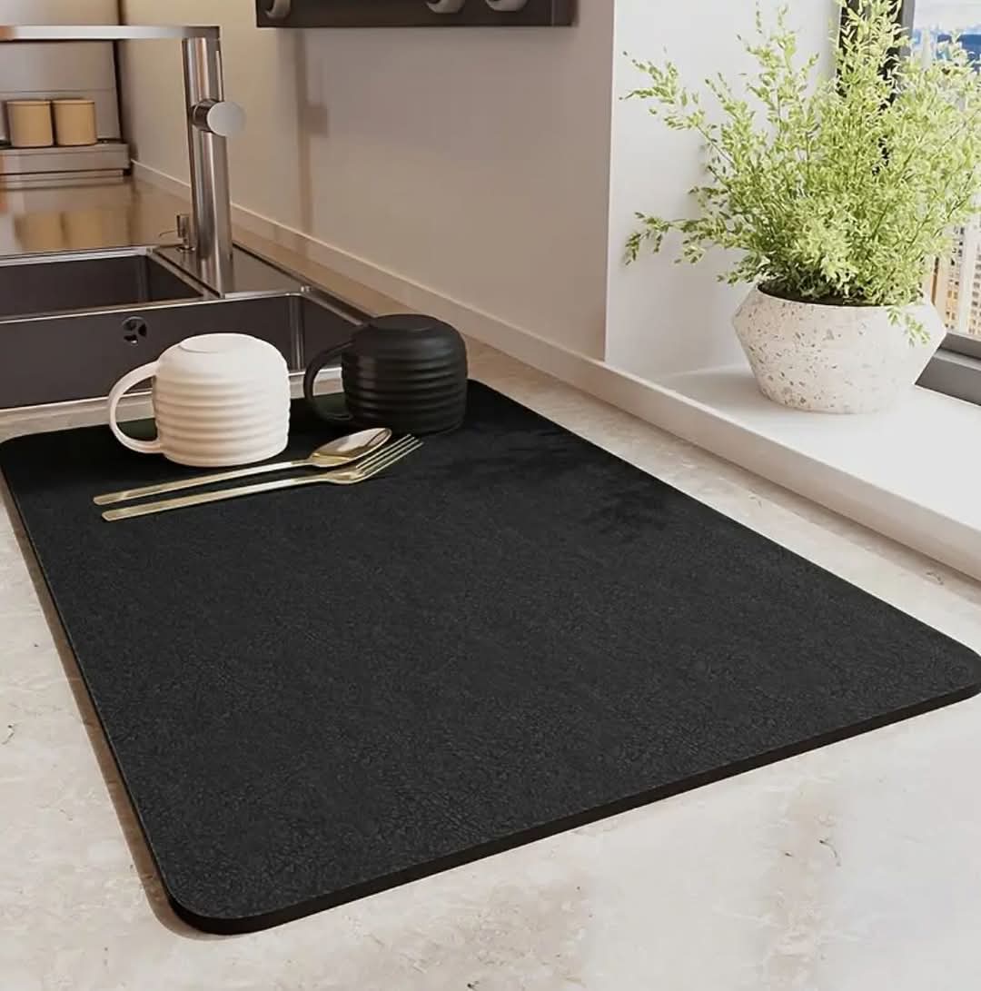 drain mat 1 Super Absorbent Non-Slip Dish Drying Mat - Image 2