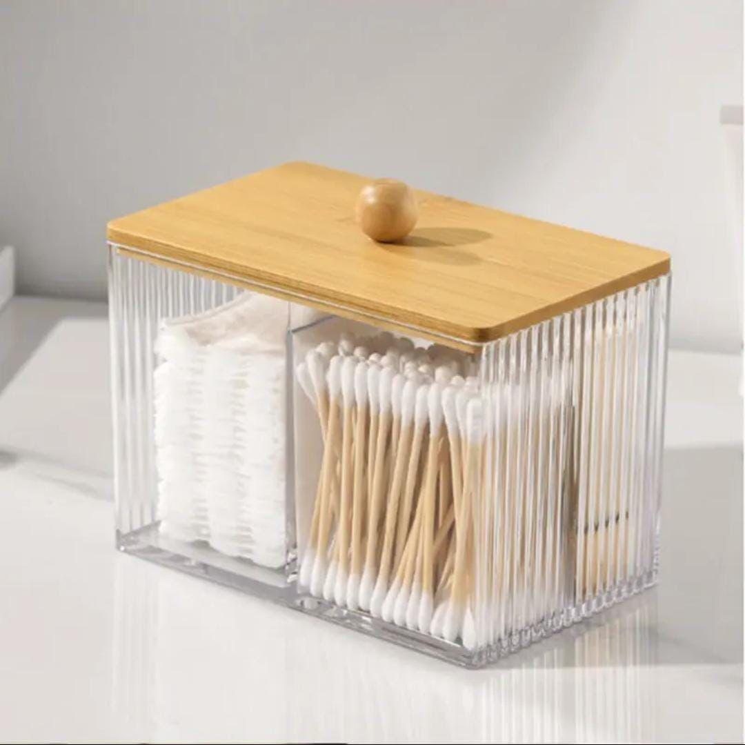 earbuds3 Acrylic Earbuds Organizer with Bamboo Cover - Image 1