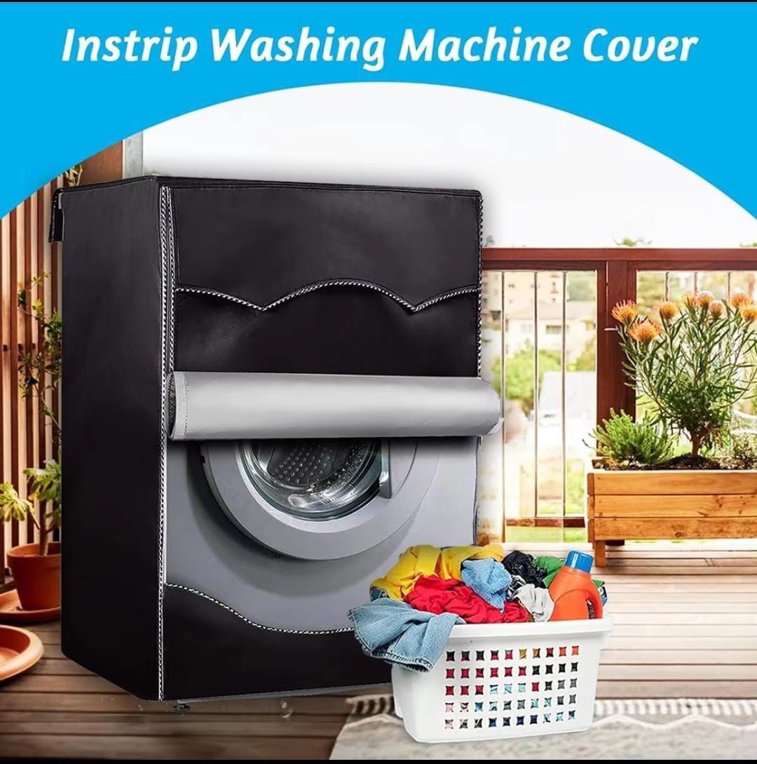 frontblack1 Heavy-Duty Front Load Washing Machine Cover – Zippered Design - Image 4