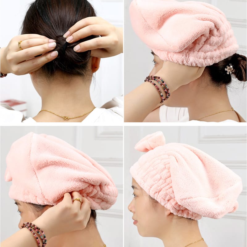 hair1 Super Absorbent Quick-Drying Hair Cap – Bamboo Fibre - Image 4