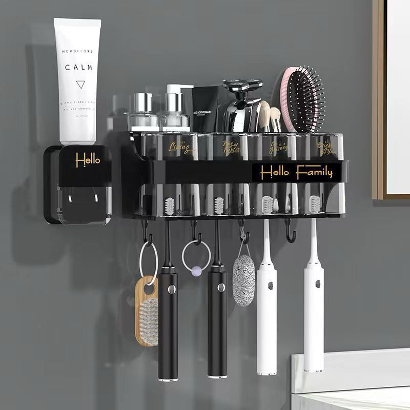 holder1 Toothbrush Holder with Toothpaste Dispenser & 4 Magnetic Cups - Image 3