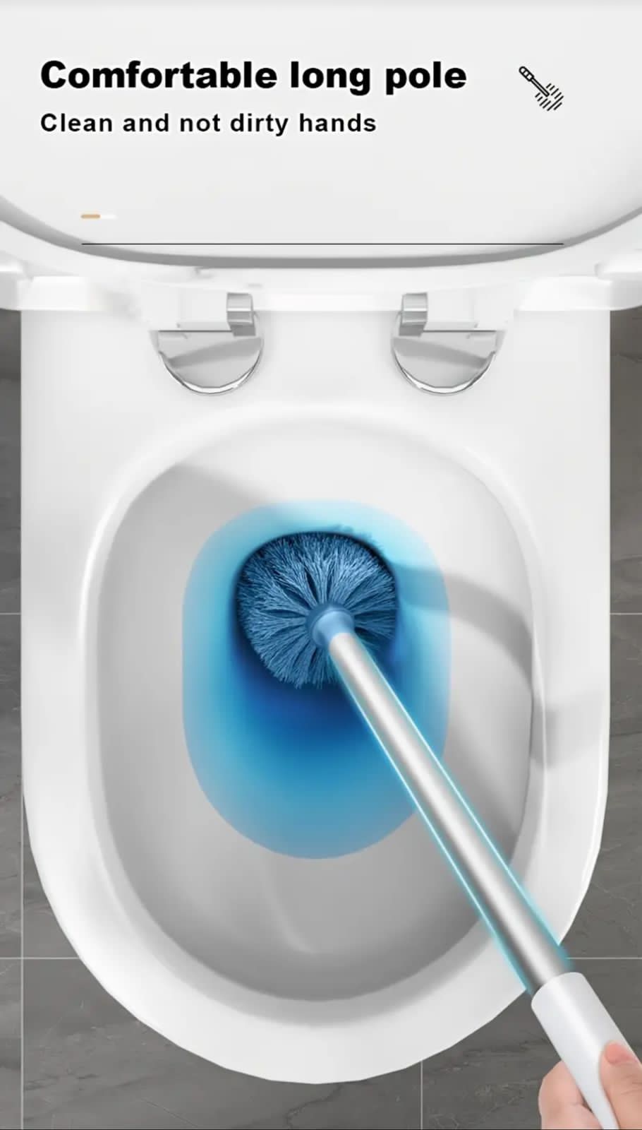 long5 Wall Mounted Long Handle Toilet Cleaning Brush with Holder - Image 7