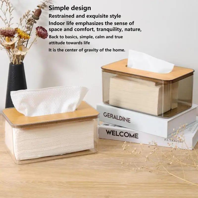 nordic4 Nordic Minimalist Tissue Box with Bamboo Lid – Japanese Style Organizer - Image 5