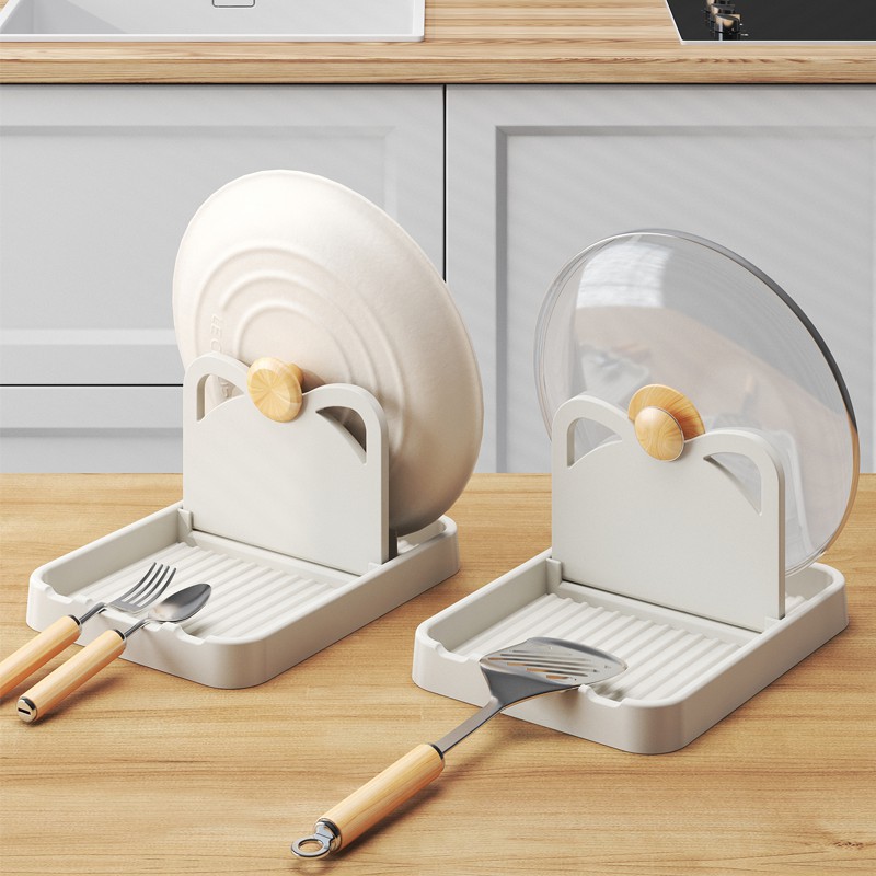 pot Pot Lid Rack & Spoon Holder – Dual-Purpose Kitchen Organizer - Image 1
