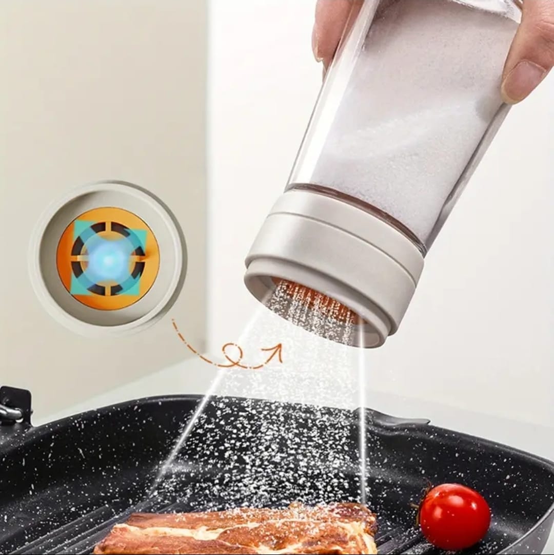 salt1 Moisture-Proof Glass Salt Shaker with Precise Measure - Image 2