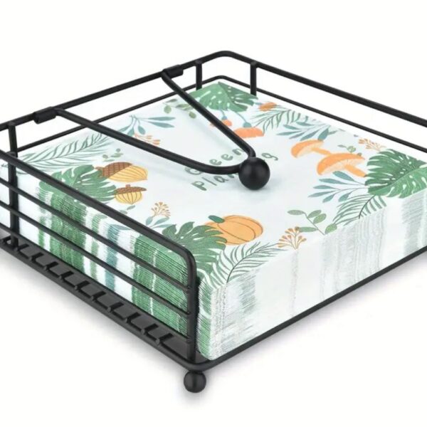 Modern Metallic Serviette Holder with Weighted Arm
