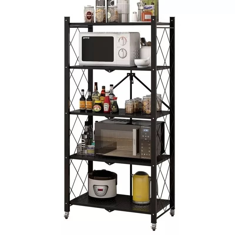 5tier 5-Tier Foldable Kitchen Rack with Wheels - Image 3