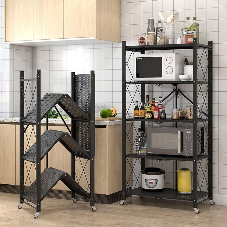 5tier1 5-Tier Foldable Kitchen Rack with Wheels - Image 2