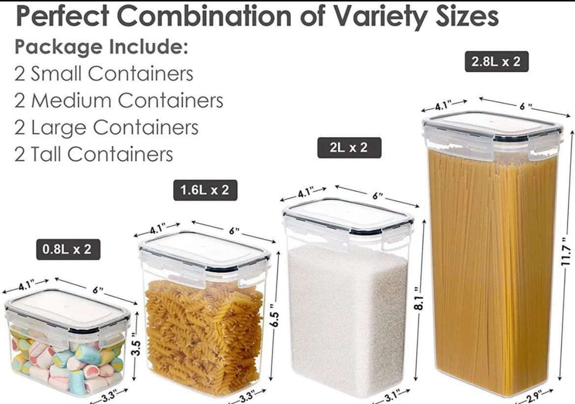 8pcs3 8-Piece Premium Food & Pantry Storage Container Set - Image 5