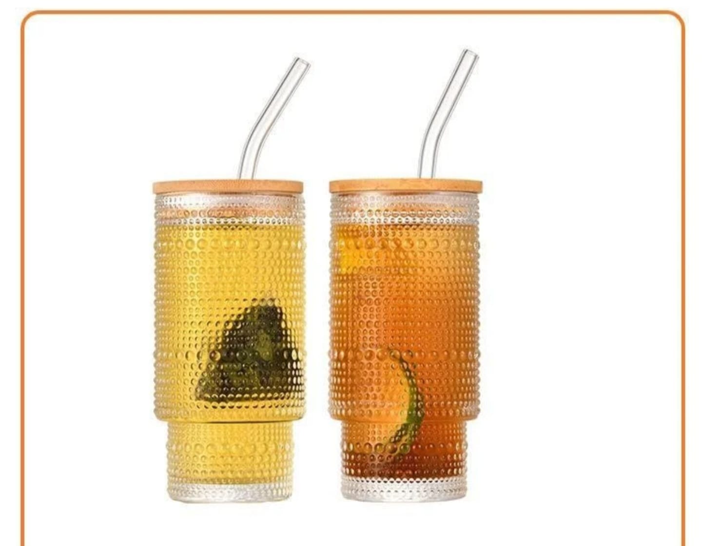 Aesthetic Highball crystal3 Highball Crystal Ribbed Glasses with Bamboo Lid & Straws – 4pcs Set - Image 5