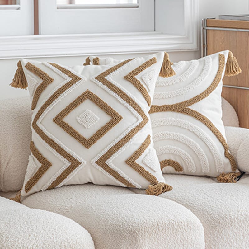 Boho throw pillow covers1 Boho Throw Pillow Covers with Tassels - Image 3