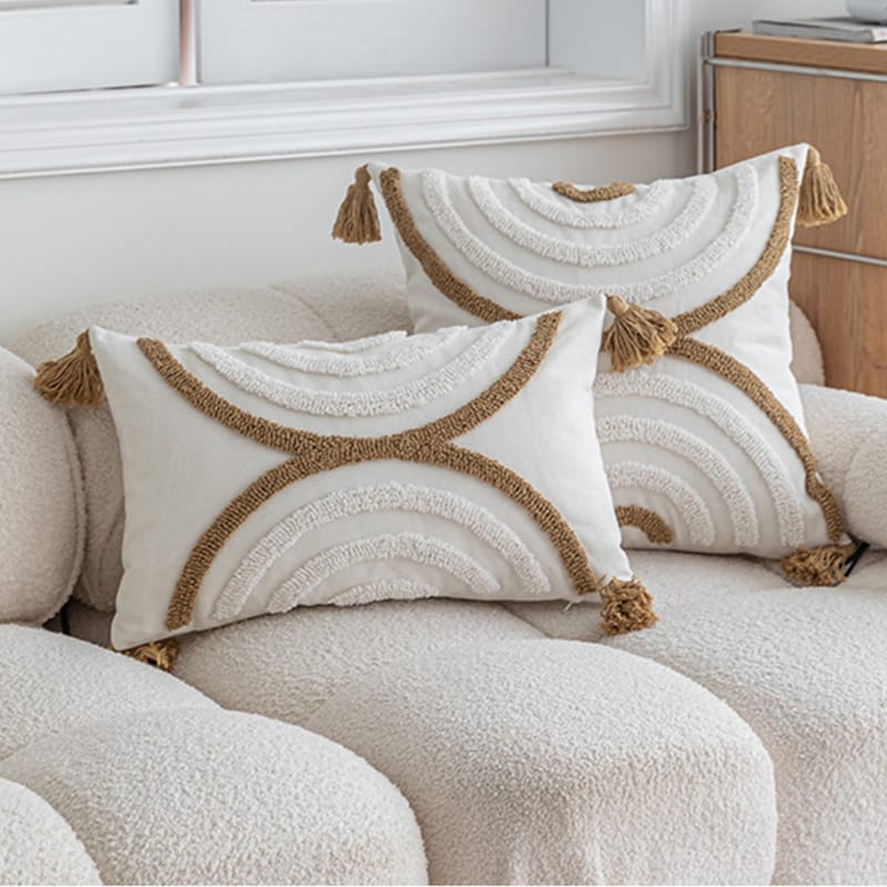 Boho throw pillow covers2 Boho Throw Pillow Covers with Tassels - Image 4