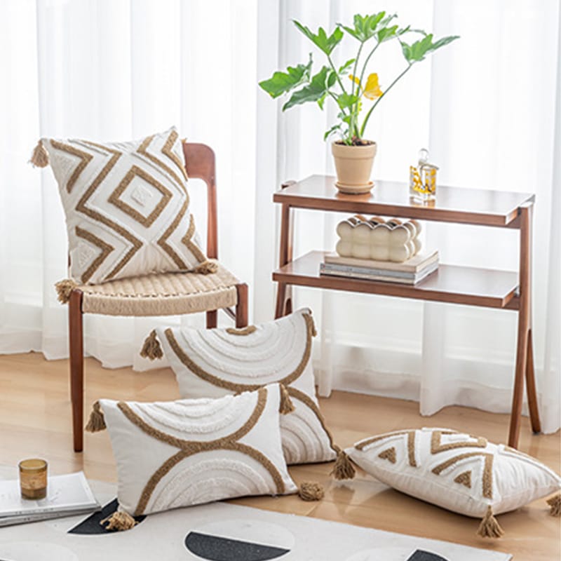 Boho throw pillow covers3 Boho Throw Pillow Covers with Tassels - Image 5