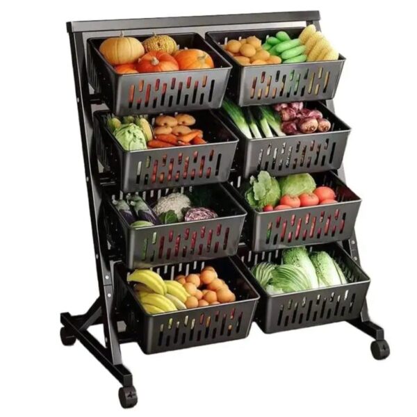 Multi-Functional Steel Vegetable & Fruit Rack with Wheels