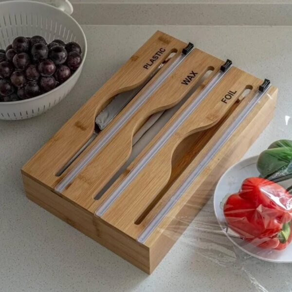 Bamboo Wrap Dispenser with Cutter – 3 Layer