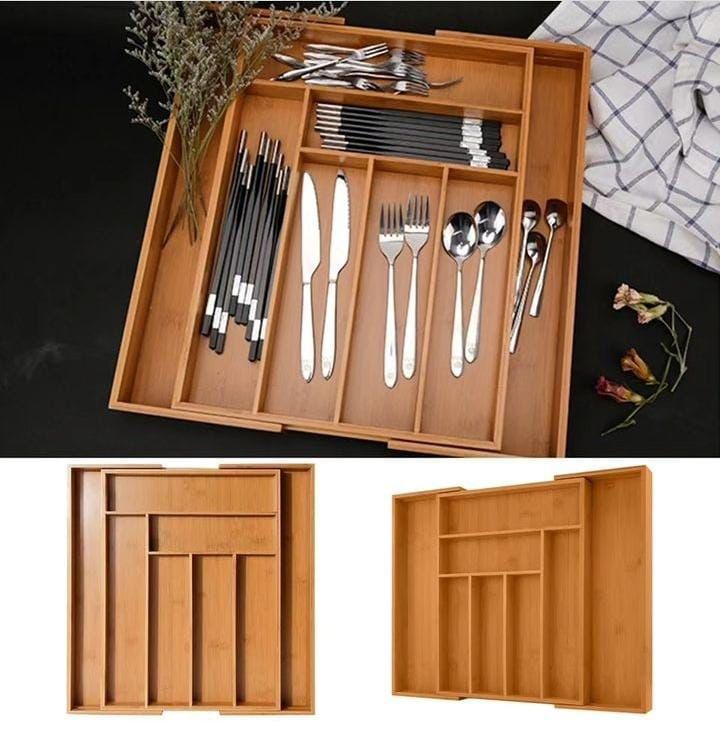 bamboo drawer Multifunctional Bamboo Drawer Organizer - Image 2