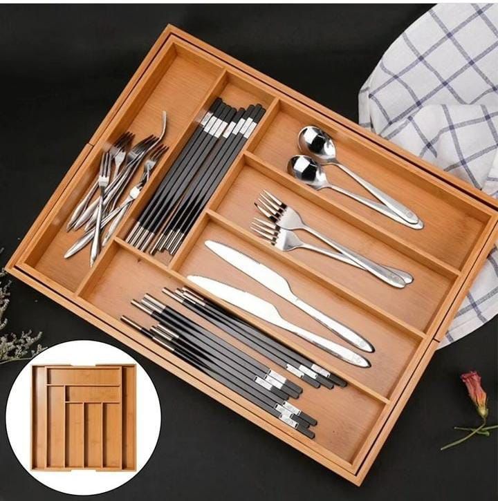bamboo drawer2 Multifunctional Bamboo Drawer Organizer - Image 4