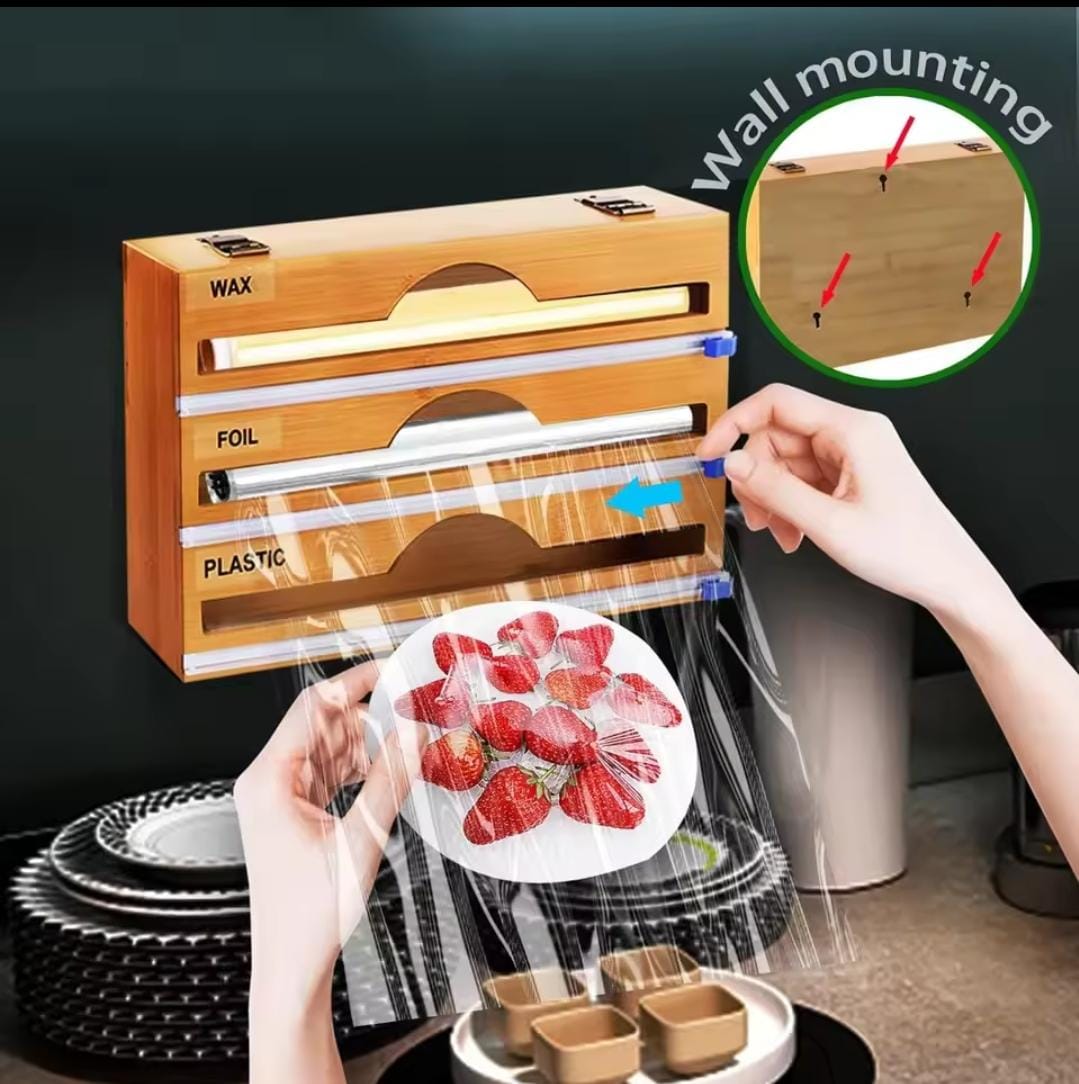 bamboo3 Bamboo Wrap Dispenser with Cutter – 3 Layer - Image 5