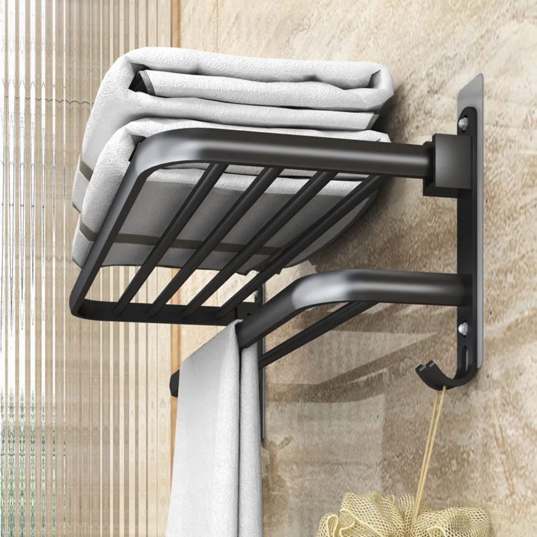 bath2 Bathroom Wall-Mounted Double Layer Towel Rack – 60cm - Image 4