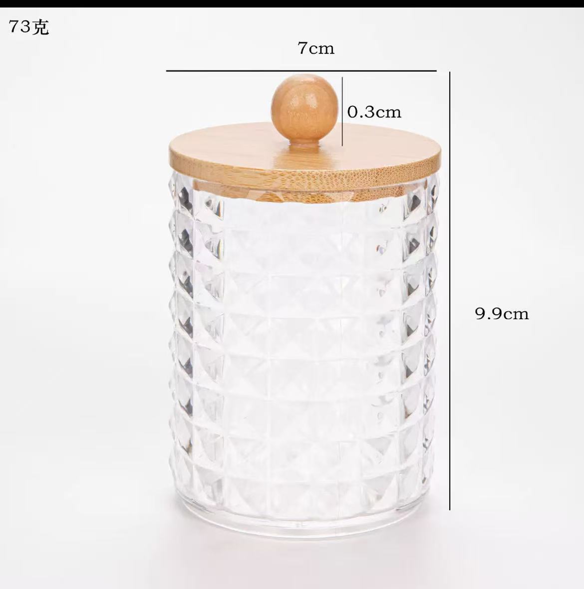 earbuds3 Diamond Acrylic Organizer with Bamboo Lid - Image 5