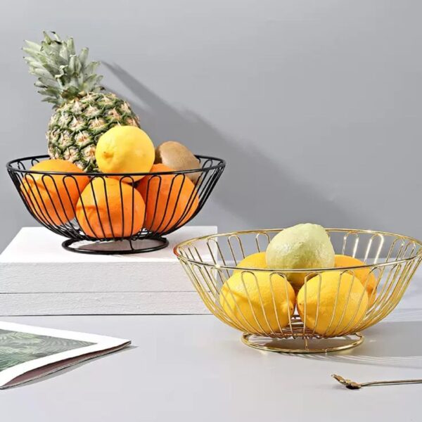 Round Metal Fruit Basket – Minimalist Elegance