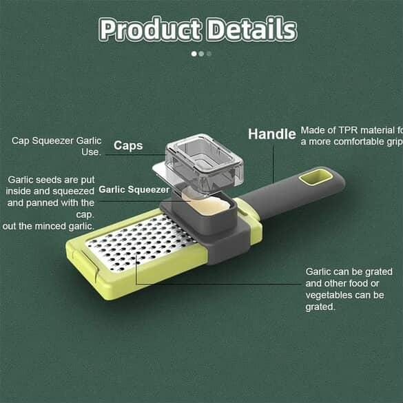 garlic6 Multifunctional Manual Garlic Crusher & Vegetable Cutter - Image 8