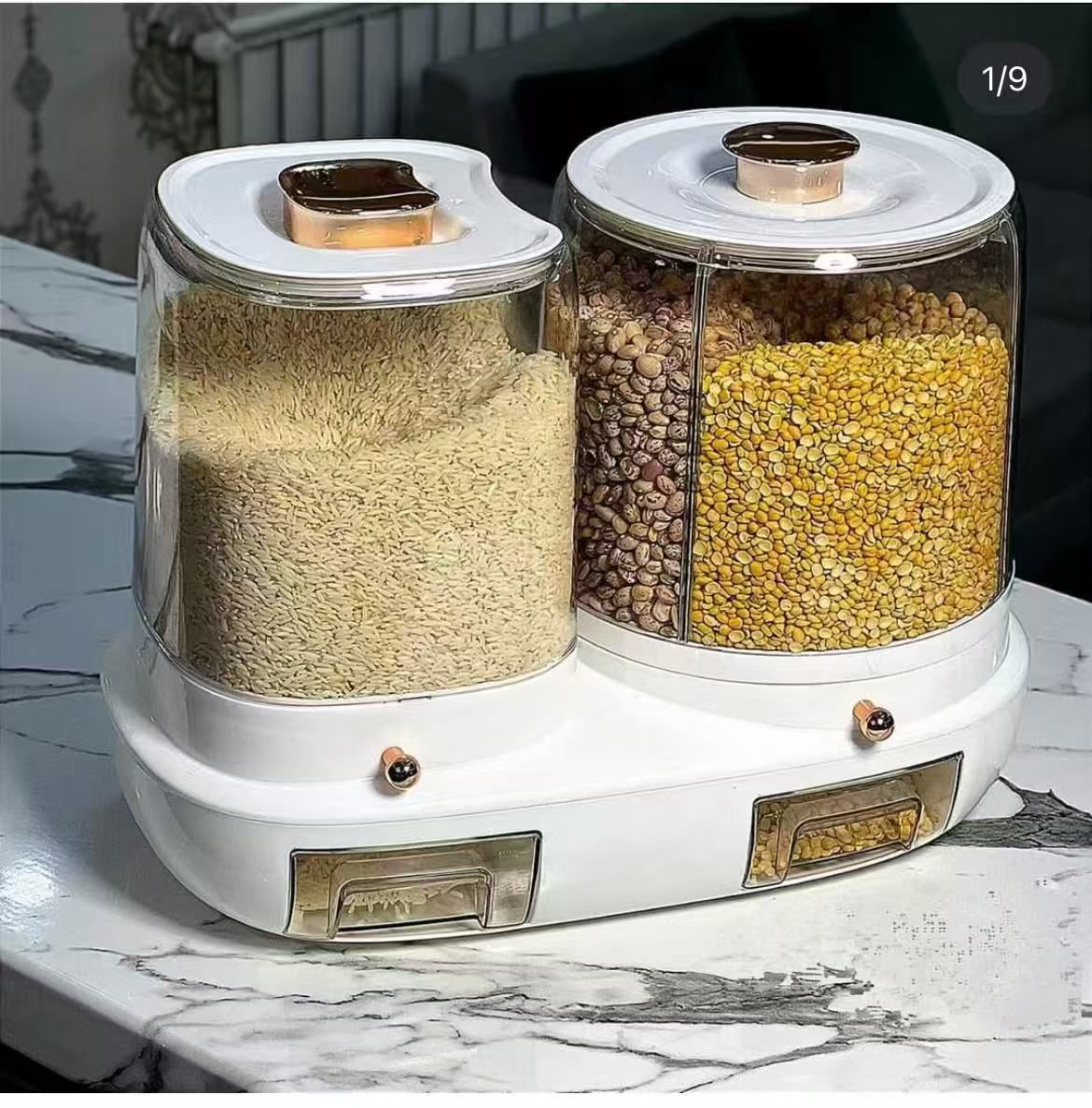 grain Rotatable Grain Storage Box with Compartments - Image 1