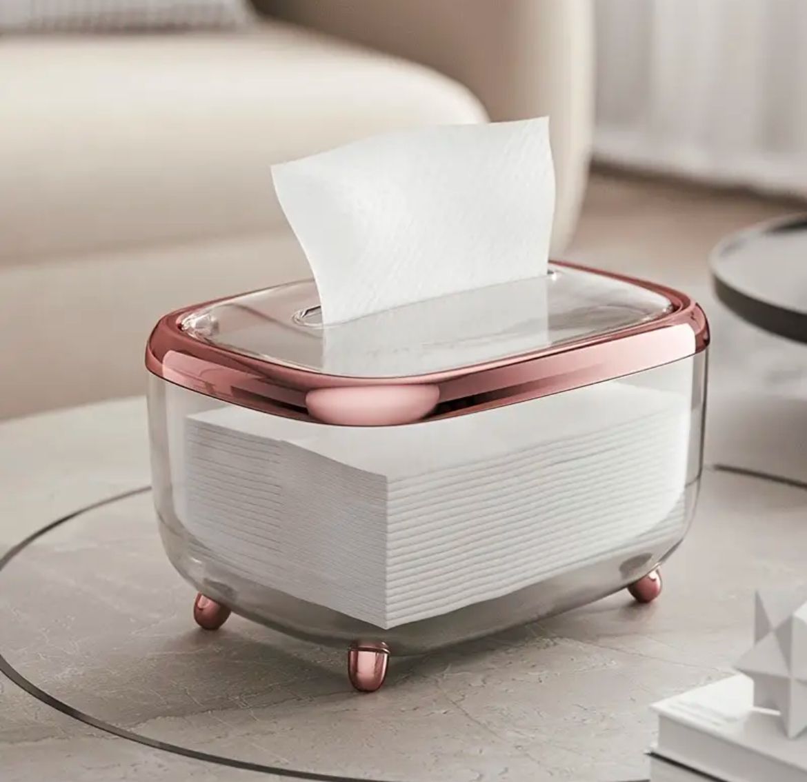 luxury Luxury Tissue / Serviette Holder – Rose Gold Elegance - Image 1