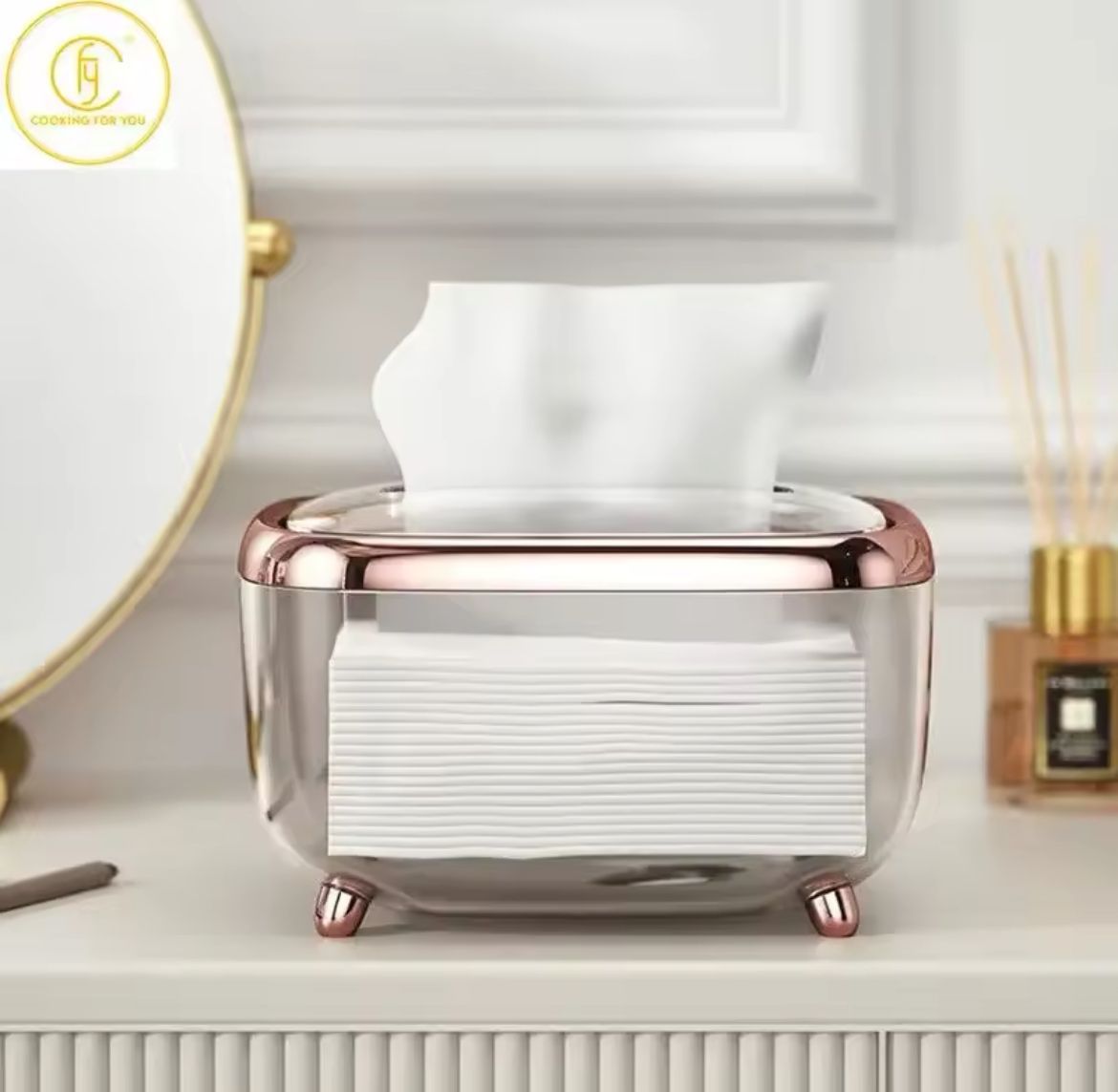 luxury1 Luxury Tissue / Serviette Holder – Rose Gold Elegance - Image 3