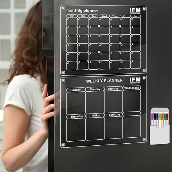 2pcs Magnetic Monthly & Weekly Fridge Planner Set
