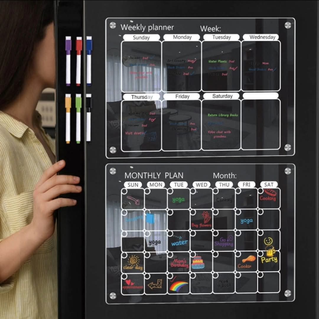 magnetic Montly2 2pcs Magnetic Monthly & Weekly Fridge Planner Set - Image 5