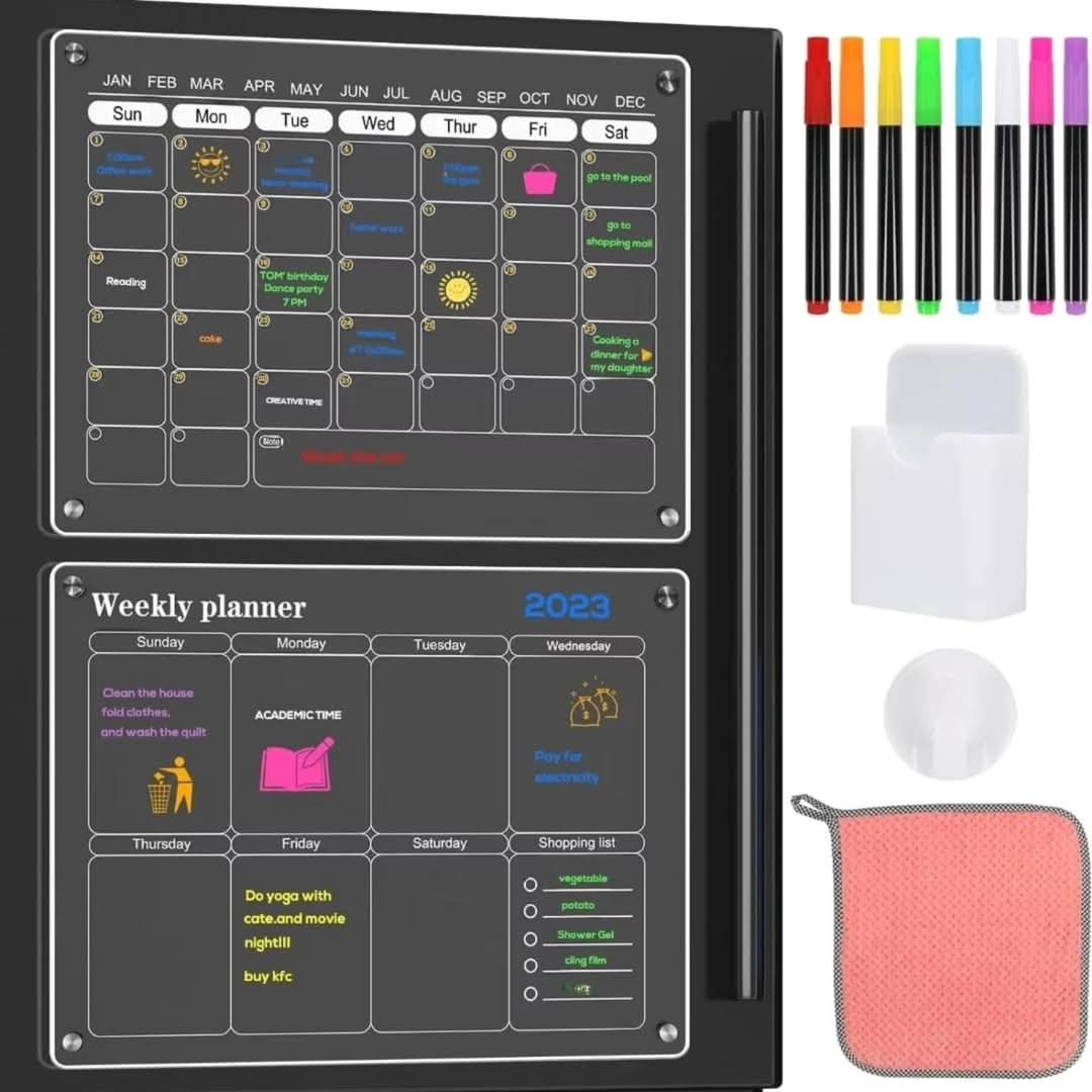 magnetic Montly3 2pcs Magnetic Monthly & Weekly Fridge Planner Set - Image 4