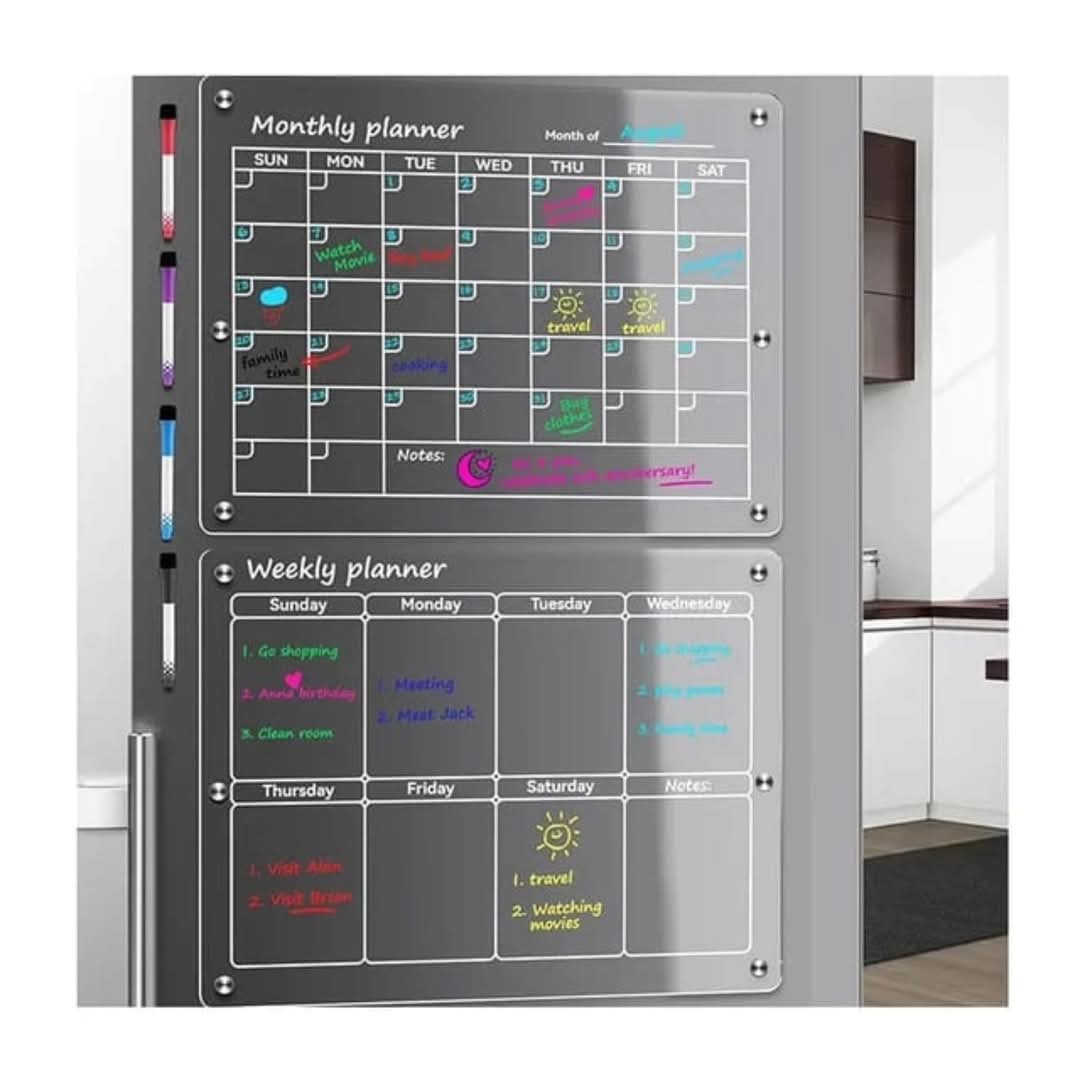 magnetic Montly4 2pcs Magnetic Monthly & Weekly Fridge Planner Set - Image 3