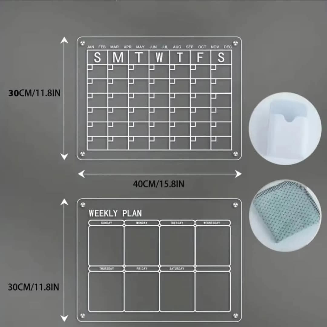 magnetic Montly5 2pcs Magnetic Monthly & Weekly Fridge Planner Set - Image 2