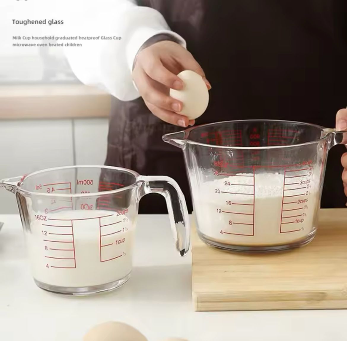 scale3 1000ml Glass Measuring Cup with Scale & Handle - Image 3