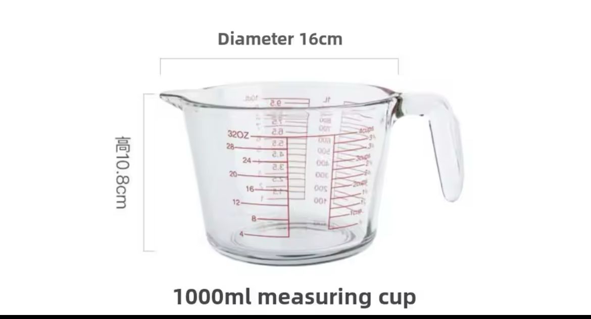 scale4 1000ml Glass Measuring Cup with Scale & Handle - Image 4
