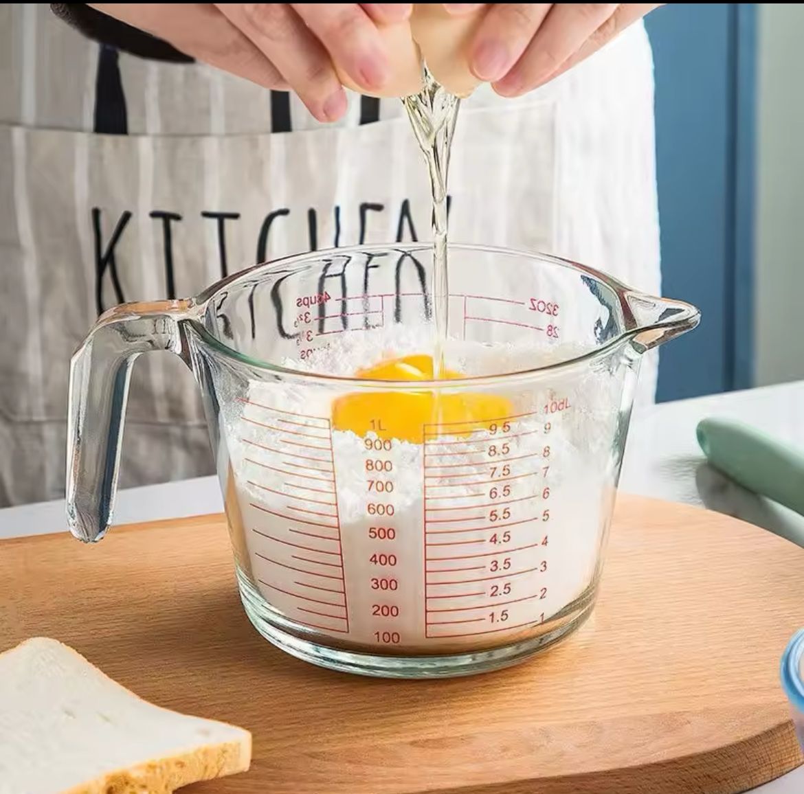 scale5 1000ml Glass Measuring Cup with Scale & Handle - Image 2