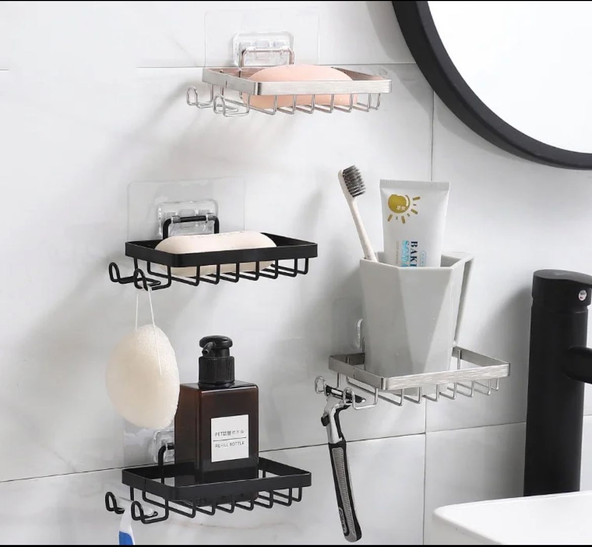soap3 Wall-Mounted Stainless Steel Soap Dish – Black - Image 4