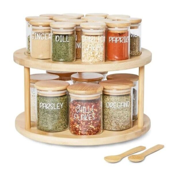 Bamboo Rotating Spice Rack:
